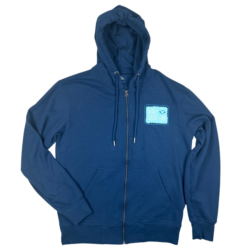 Disney Cruise Line Zip Hoodie Mens Medium Blue Mickey Nautical Vacation